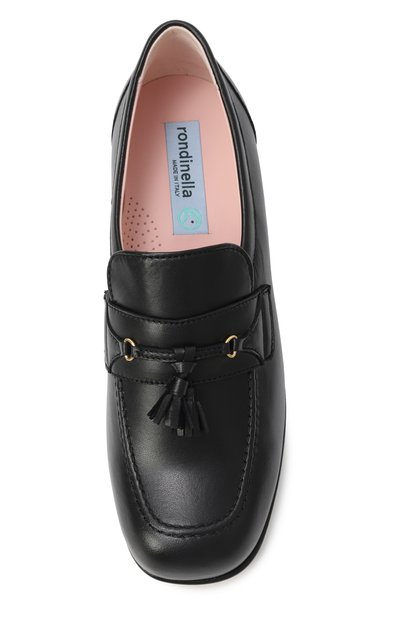 Кожаные лоферы RONDINELLA черного цвета по цене 25700 руб., арт. 12287-1A/CU0I0/31-33, фото 4 Кожаные лоферы RONDINELLA, арт. 12287-1A/CU0I0/31-33, фото 4