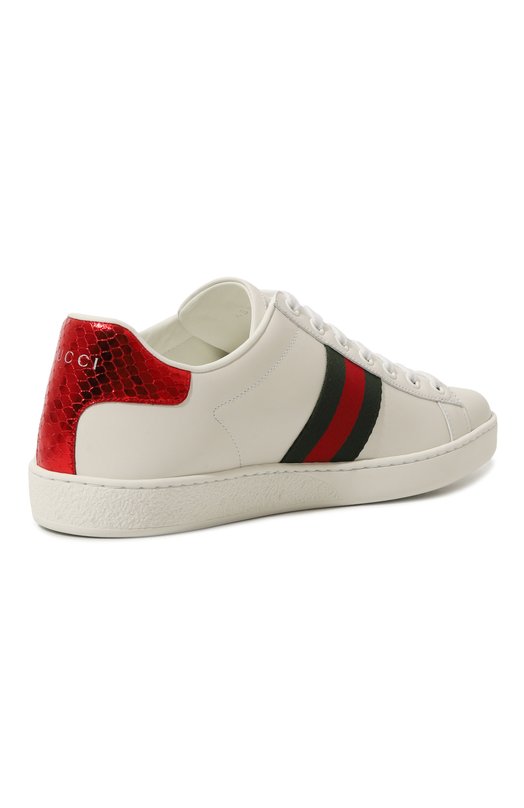 Кожаные кеды New Ace Gucci 431942/02JP0 Белый  431942/02JP0 Фото 5