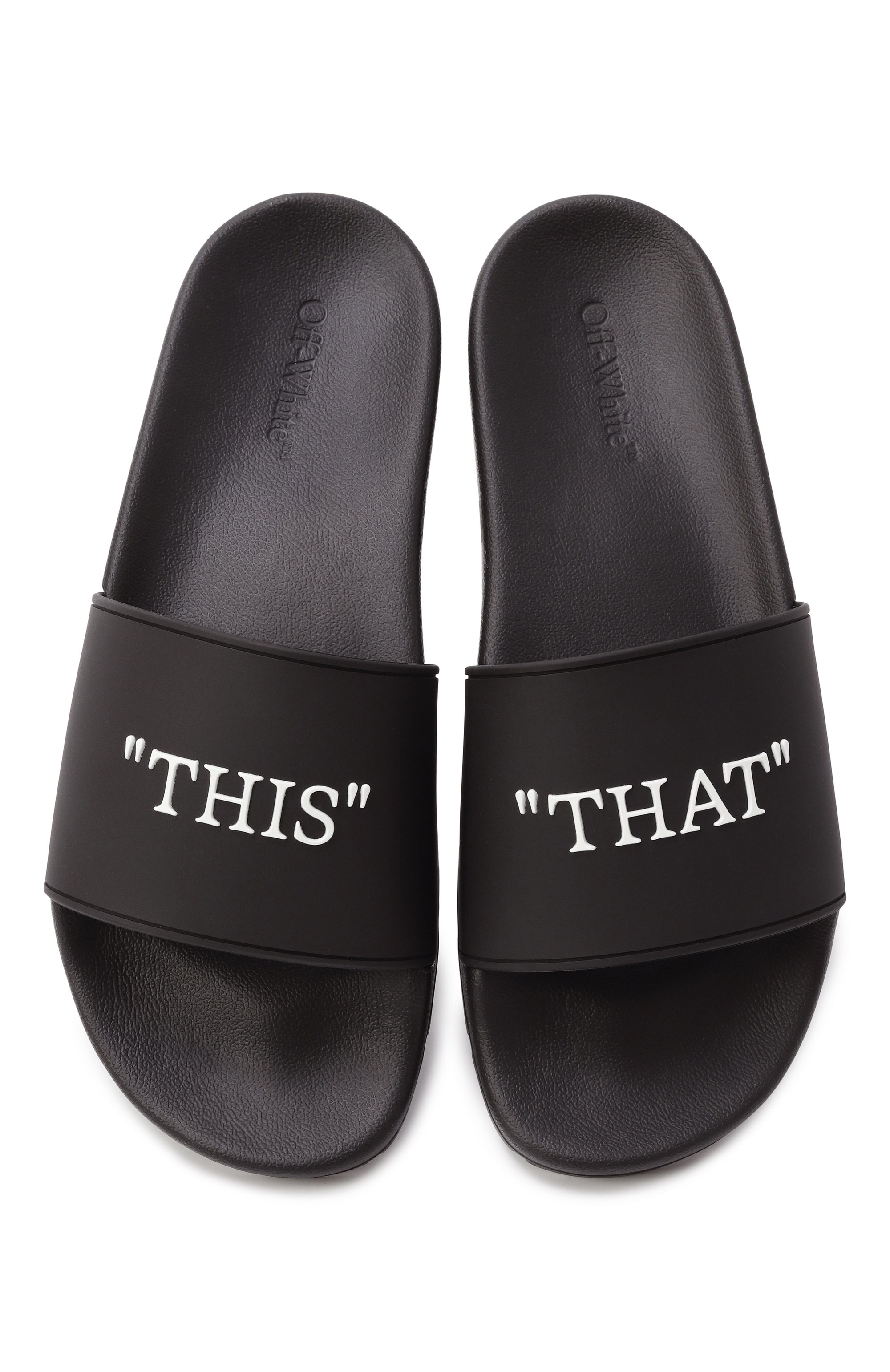 Шлепанцы this that slider OFF-WHITE черного цвета по цене 27350 руб., арт. 0MIU003S25MAT001, фото 6 Шлепанцы this that slider OFF-WHITE, арт. 0MIU003S25MAT001, фото 6