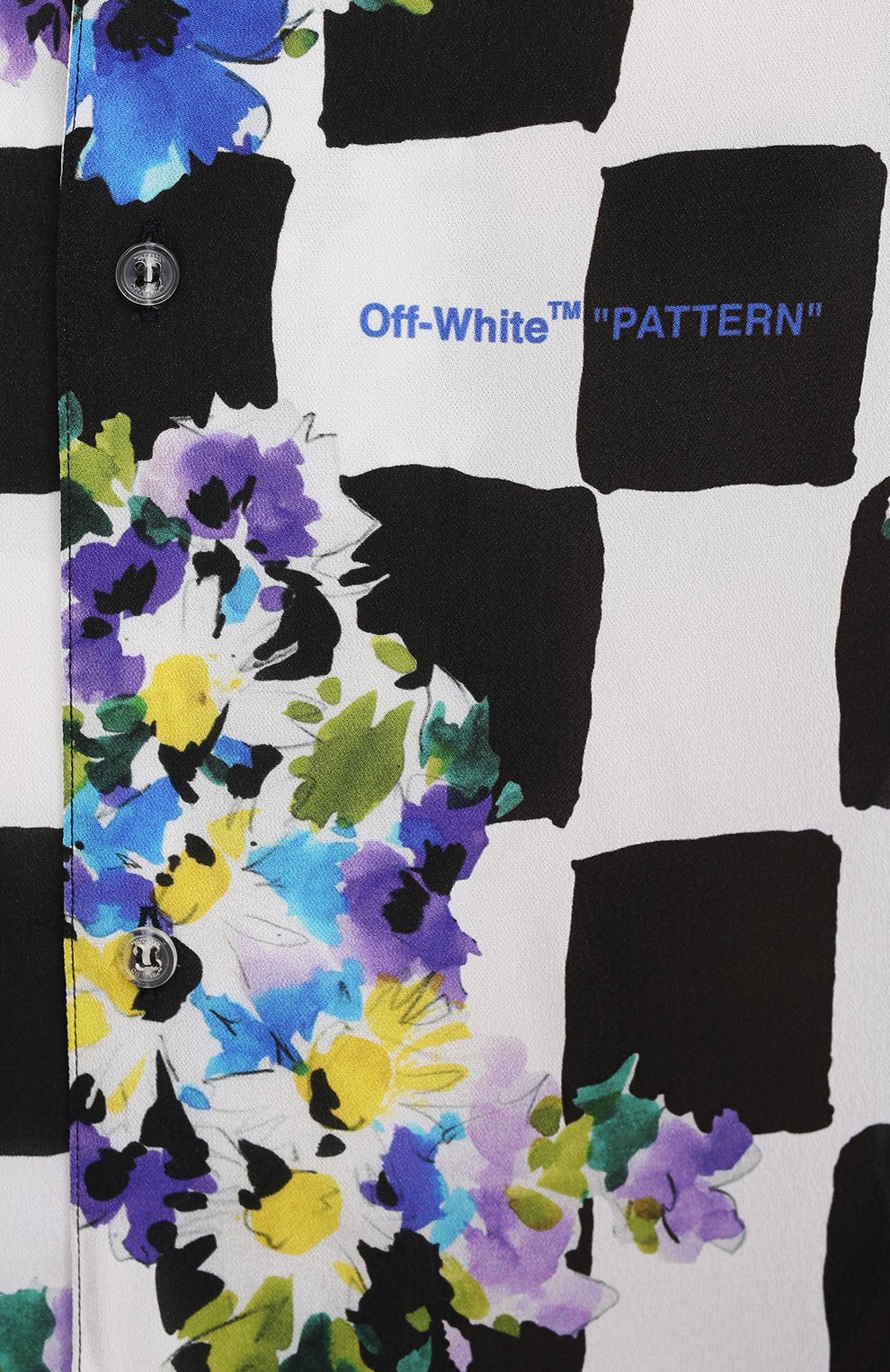 Рубашка из вискозы OFF-WHITE черно-белого цвета по цене 43050 руб., арт. 0MGA163S21FAB001, фото 5 Рубашка из вискозы OFF-WHITE, арт. 0MGA163S21FAB001, фото 5