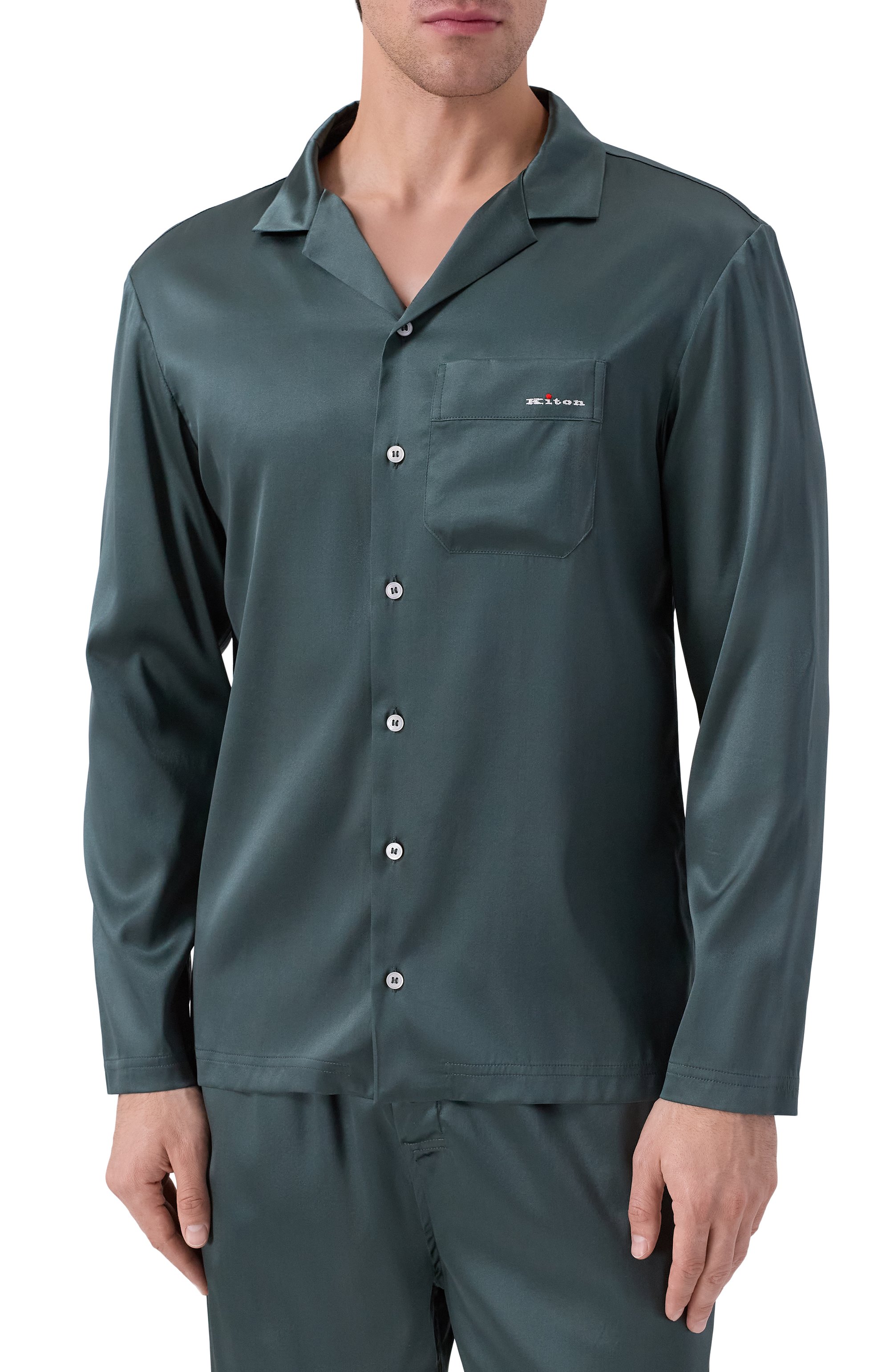 Шелковая сорочка KITON, арт. UNWM018K0245H05, фото 3