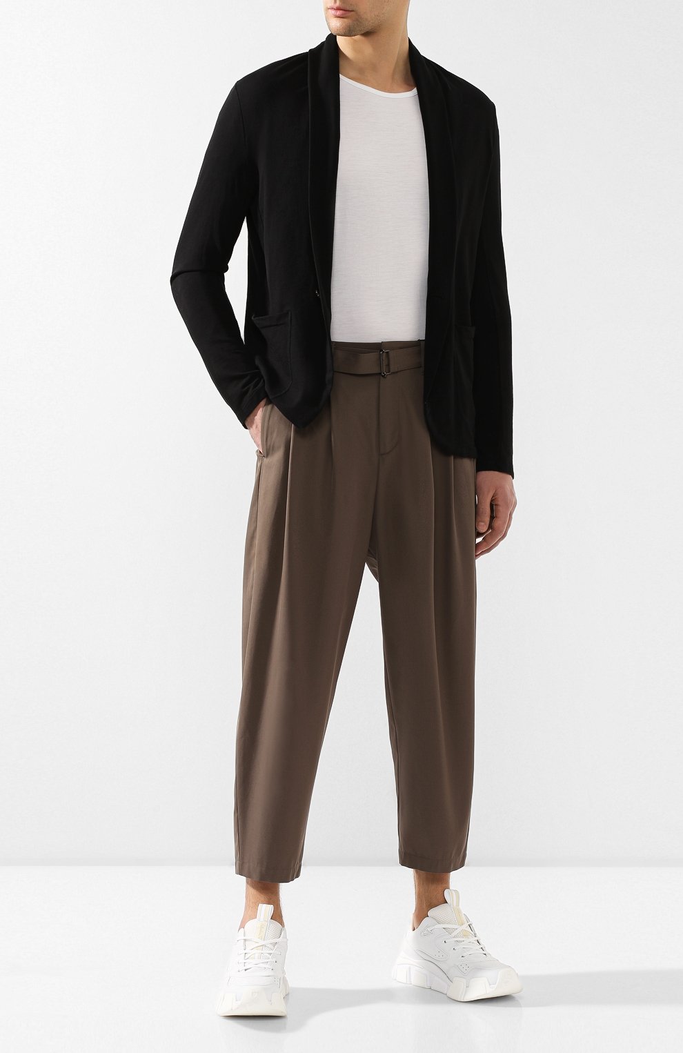 Хлопковые брюки KAZUYUKI KUMAGAI хаки цвета по цене 29850 руб., арт. KP91-055, фото 2 Хлопковые брюки KAZUYUKI KUMAGAI, арт. KP91-055, фото 2