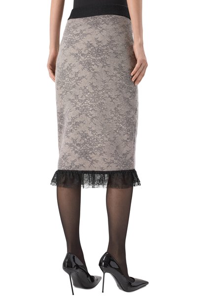 Шерстяная юбка NINA RICCI серого цвета по цене 114000 руб., арт. 25AMJU003/ML0584, фото 4 Шерстяная юбка NINA RICCI, арт. 25AMJU003/ML0584, фото 4