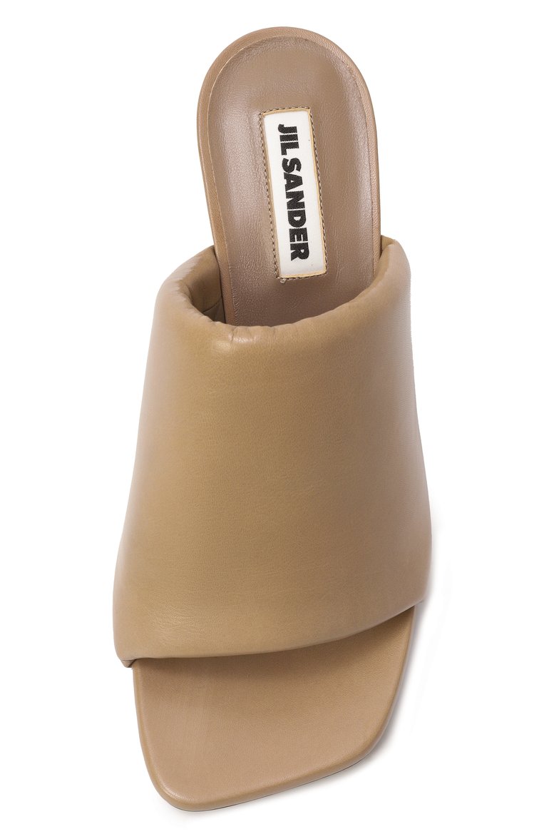 Женские кожаные мюли JIL SANDER бежевого цвета, арт. J15WP0168-P8226 | Фото 6 (Подошва: Плоская; Материал внешний: Натуральная кожа; Материал внутренний: Натуральная кожа; Каблук высота: Высокий; Каблук тип: Фигурный)