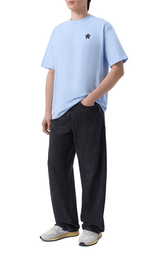 Хлопковая футболка Comme des Fuckdown CFABM01901 Голубой  CFABM01901 Фото 2