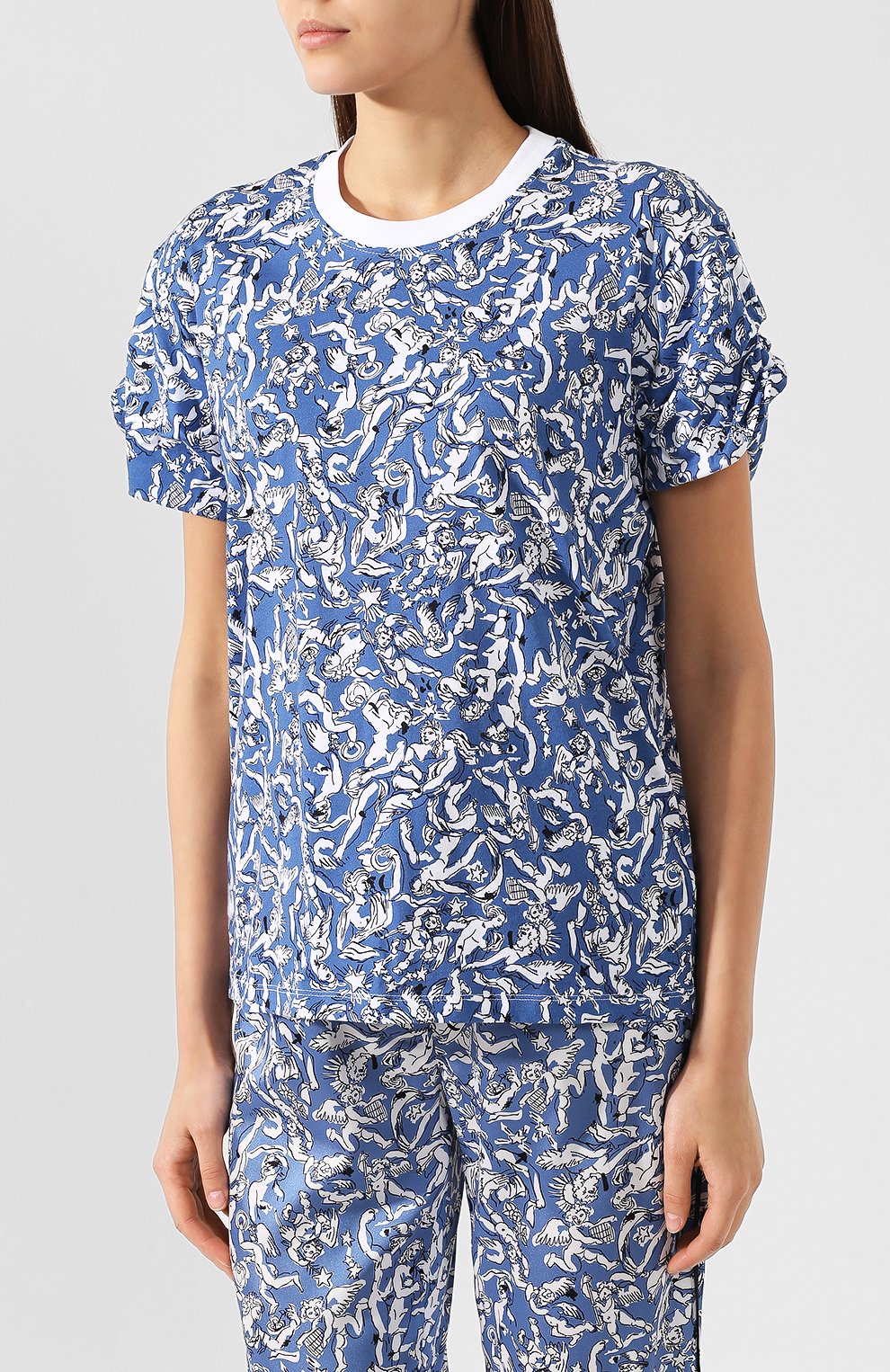 Хлопковая футболка VICTORIA, VICTORIA BECKHAM, арт. JYVV 071A SS19 PRNTD C0TT0N JERSEY, фото 3