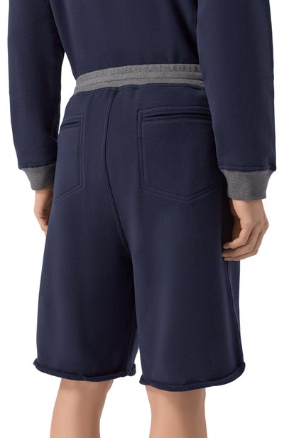 Хлопковые шорты BRUNELLO CUCINELLI темно-синего цвета по цене 129500 руб., арт. MM8263389G, фото 4 Хлопковые шорты BRUNELLO CUCINELLI, арт. MM8263389G, фото 4