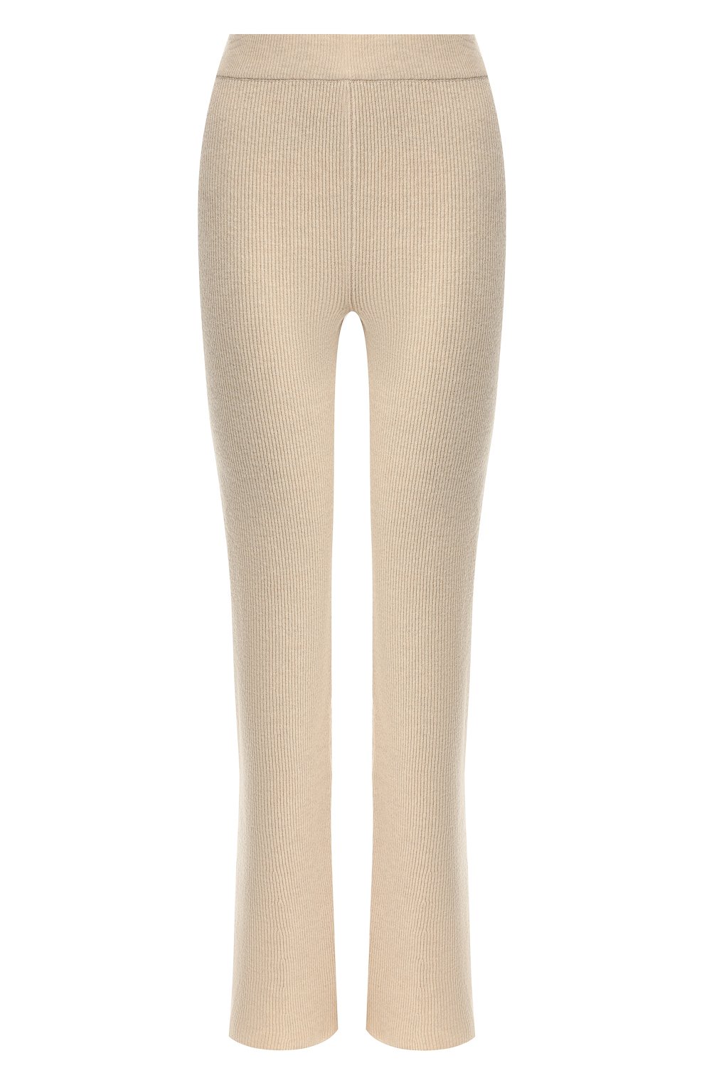 Брюки NANUSHKA кремового цвета по цене 38850 руб., арт. LEBA_CREME_CASHMERE BLEND RIB, фото 1 Брюки NANUSHKA, арт. LEBA_CREME_CASHMERE BLEND RIB, фото 1