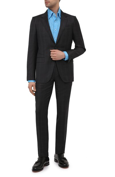 Льняная рубашка ZILLI голубого цвета по цене 84350 руб., арт. MFV-13091-352230/0003, фото 2 Льняная рубашка ZILLI, арт. MFV-13091-352230/0003, фото 2