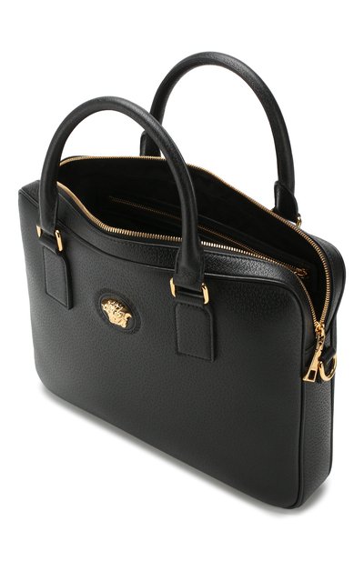 Кожаная сумка для ноутбука VERSACE черного цвета по цене 226000 руб., арт. DLC5105/DG0VV, фото 4 Кожаная сумка для ноутбука VERSACE, арт. DLC5105/DG0VV, фото 4