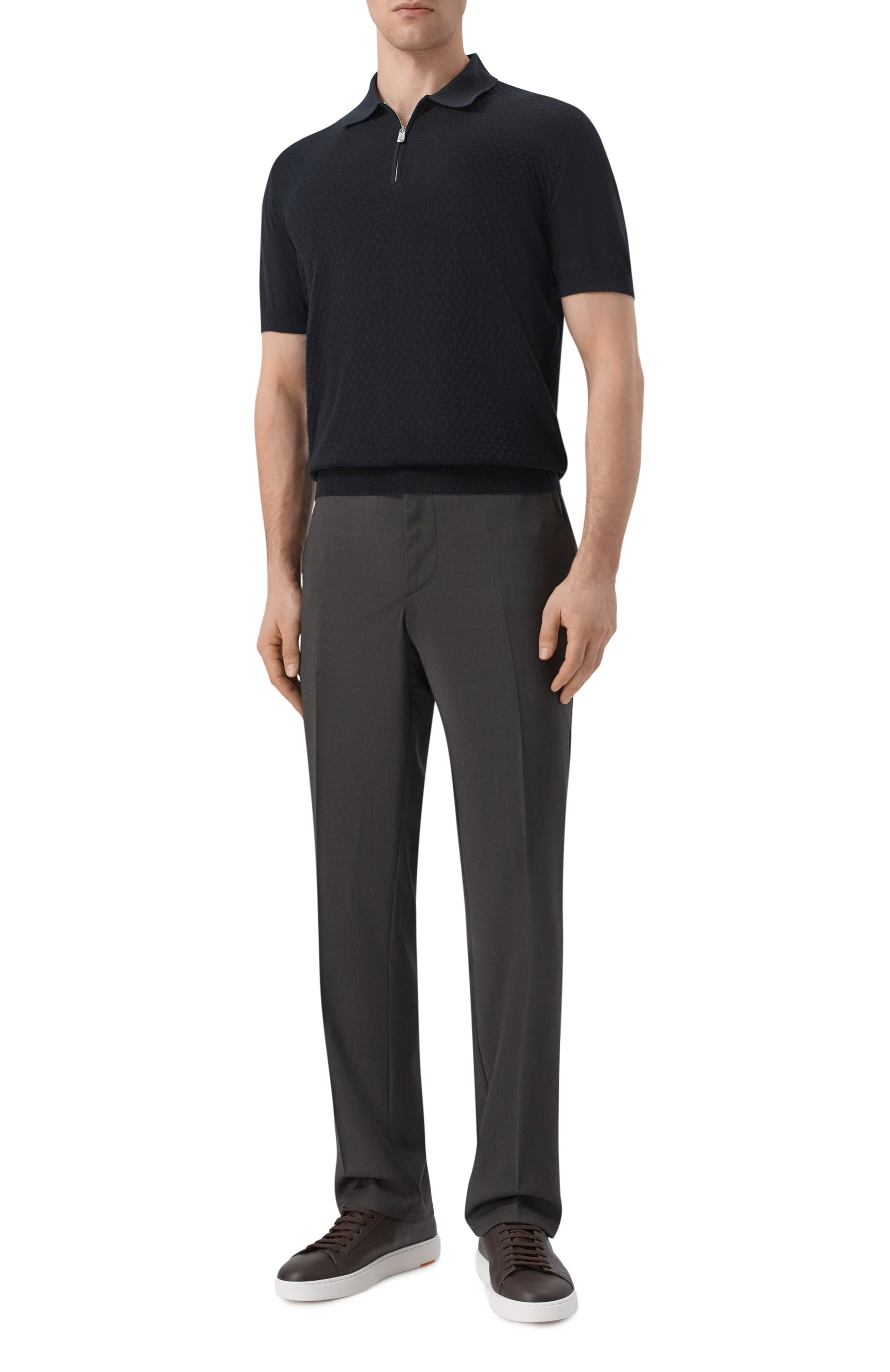 Хлопковое поло FEDELI, арт. MU0D5853/GIZA LIGHT DUSTY, фото 2