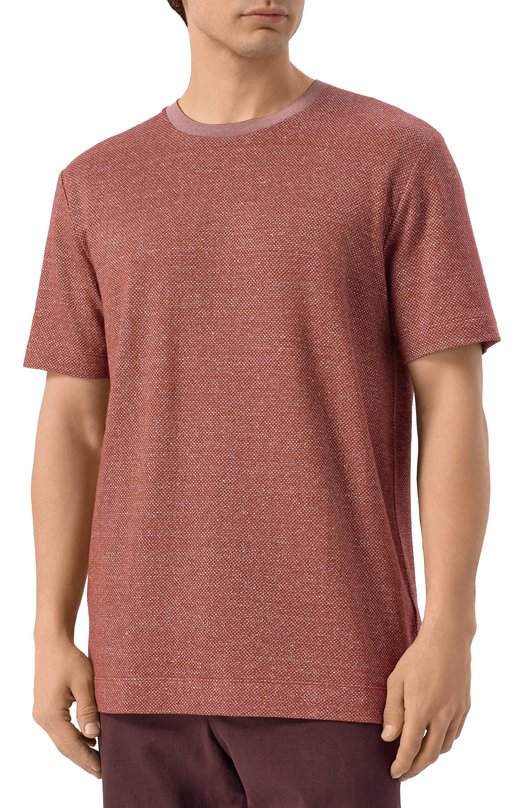 Футболка из хлопка и льна BOSS Camel 50560028 Красный  50560028 Фото 3