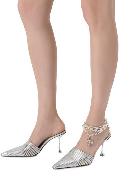 Кожаные мюли chromed NAKED WOLFE, арт. CHR0MED/LEATHER, фото 3