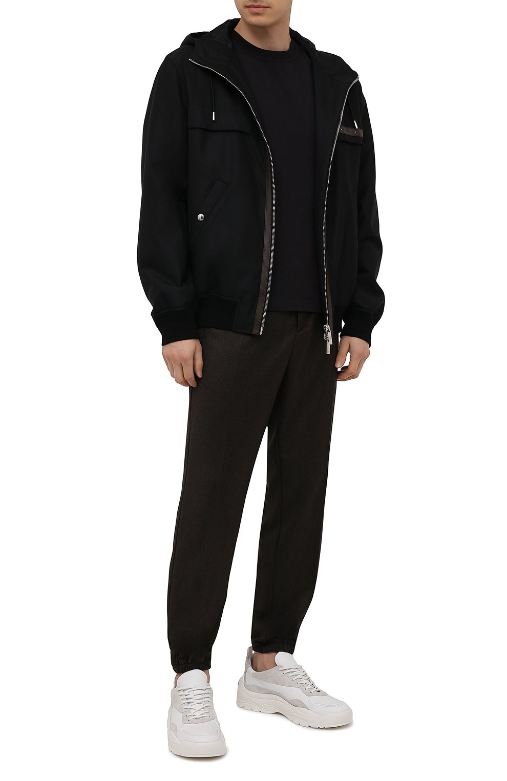 Джоггеры из шерсти и кашемира KITON коричневого цвета по цене 177000 руб., арт. UFPPZK0121A, фото 2 Джоггеры из шерсти и кашемира KITON, арт. UFPPZK0121A, фото 2