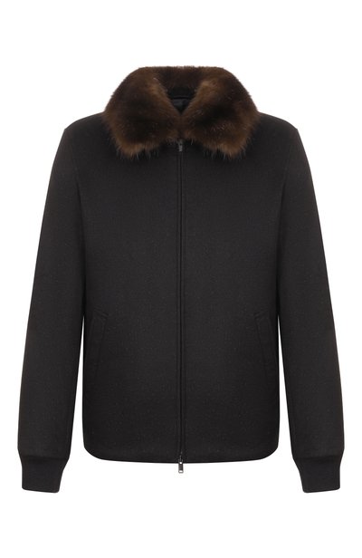 Мужская бомбер с воротником из соболя MVST, арт. M26.1MM.0M21.1/99013-CASHMERE+SABLE N0 SILVER