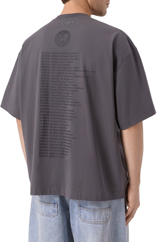 Хлопковая футболка VETEMENTS UCF76TR400M Серый  UCF76TR400M Фото 4