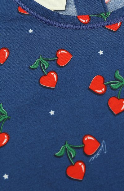 Хлопковый топ с принтом и оборками GUCCI, арт. 458222/X5N48, фото 3