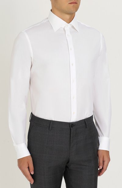 Хлопковая сорочка с воротником кент GIORGIO ARMANI, арт. ZSCMRT/ZS10C, фото 3