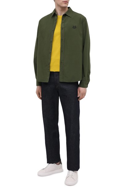 Хлопковая рубашка KENZO хаки цвета по цене 18200 руб., арт. FB55CH4001LA, фото 2 Хлопковая рубашка KENZO, арт. FB55CH4001LA, фото 2