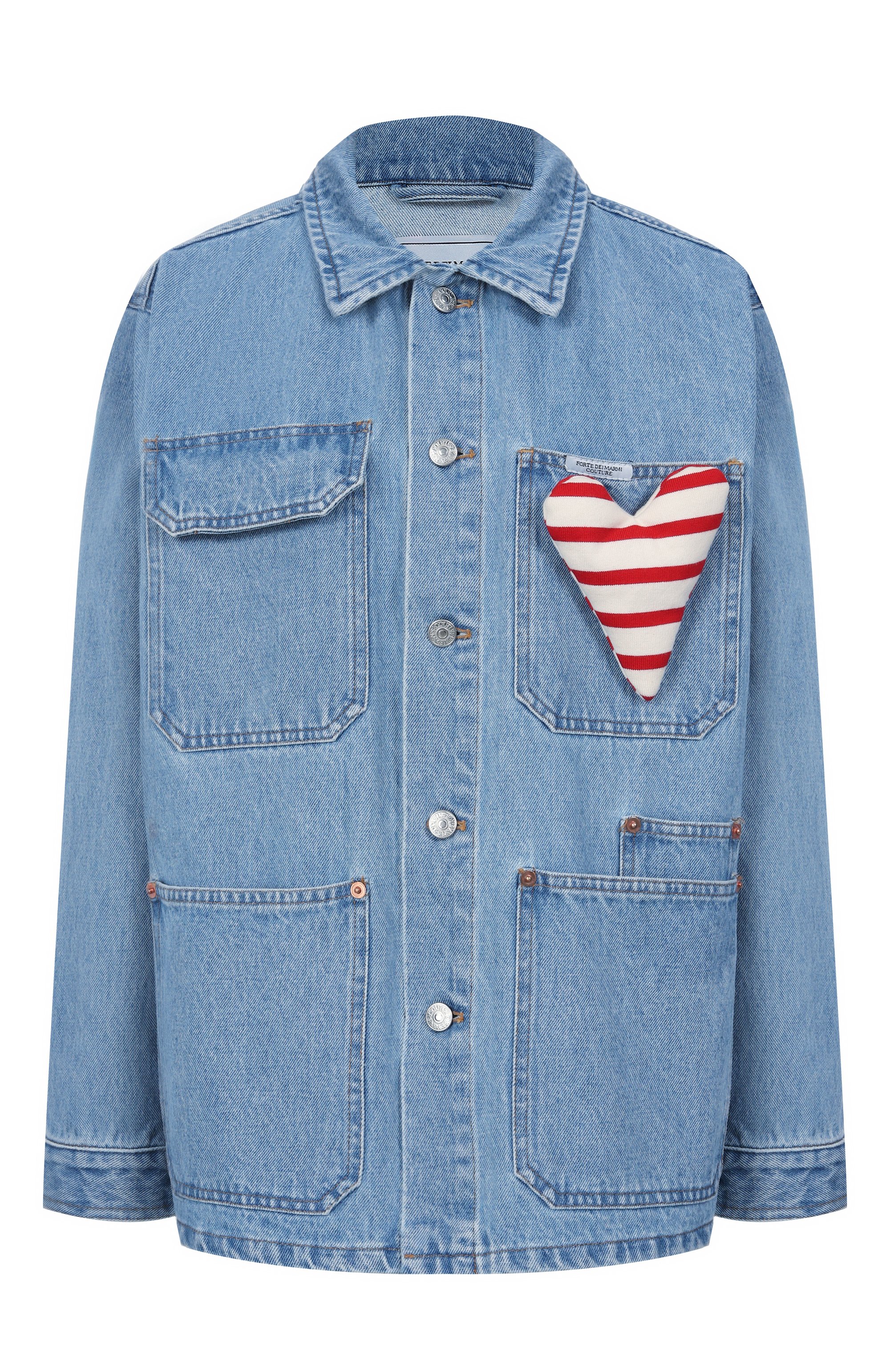 Джинсовая куртка FORTE DEI MARMI COUTURE голубого цвета по цене 51150 руб., арт. 25SF5366, фото 1 Джинсовая куртка FORTE DEI MARMI COUTURE, арт. 25SF5366, фото 1