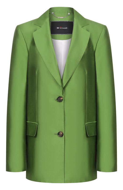 Жакет из хлопка и шелка Kiton D60509K09R1922 Зелёный D60509K09R1922