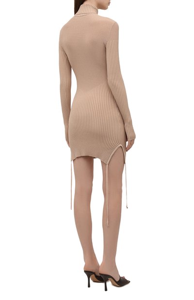 Платье из вискозы ANDREADAMO светло-бежевого цвета по цене 57600 руб., арт. ADFW21DR07031475, фото 4 Платье из вискозы ANDREADAMO, арт. ADFW21DR07031475, фото 4