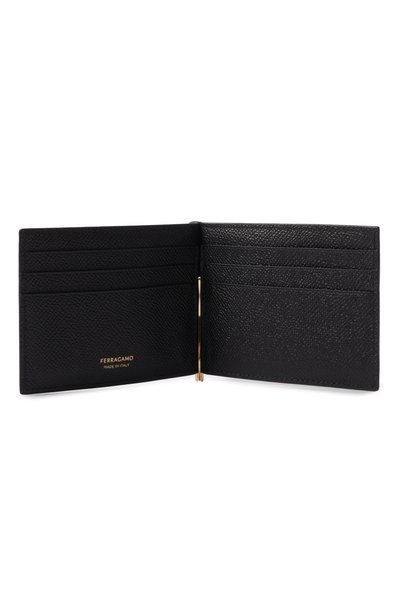 Кожаный зажим для купюр FERRAGAMO черного цвета по цене 54800 руб., арт. 661475/776473, фото 3 Кожаный зажим для купюр FERRAGAMO, арт. 661475/776473, фото 3