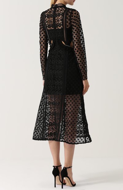Полупрозрачное кружевное платье-миди SELF-PORTRAIT, арт. SP14-023B, фото 4