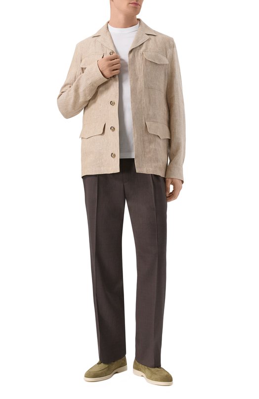 Льняная куртка-рубашка Paul&Shark 25412712 Бежевый  25412712 Фото 2