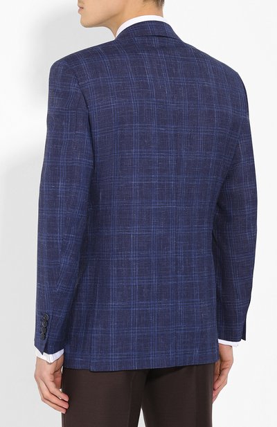 Пиджак из смеси шерсти и шелка CANALI синего цвета по цене 187500 руб., арт. 23291/BF01052/116, фото 4 Пиджак из смеси шерсти и шелка CANALI, арт. 23291/BF01052/116, фото 4