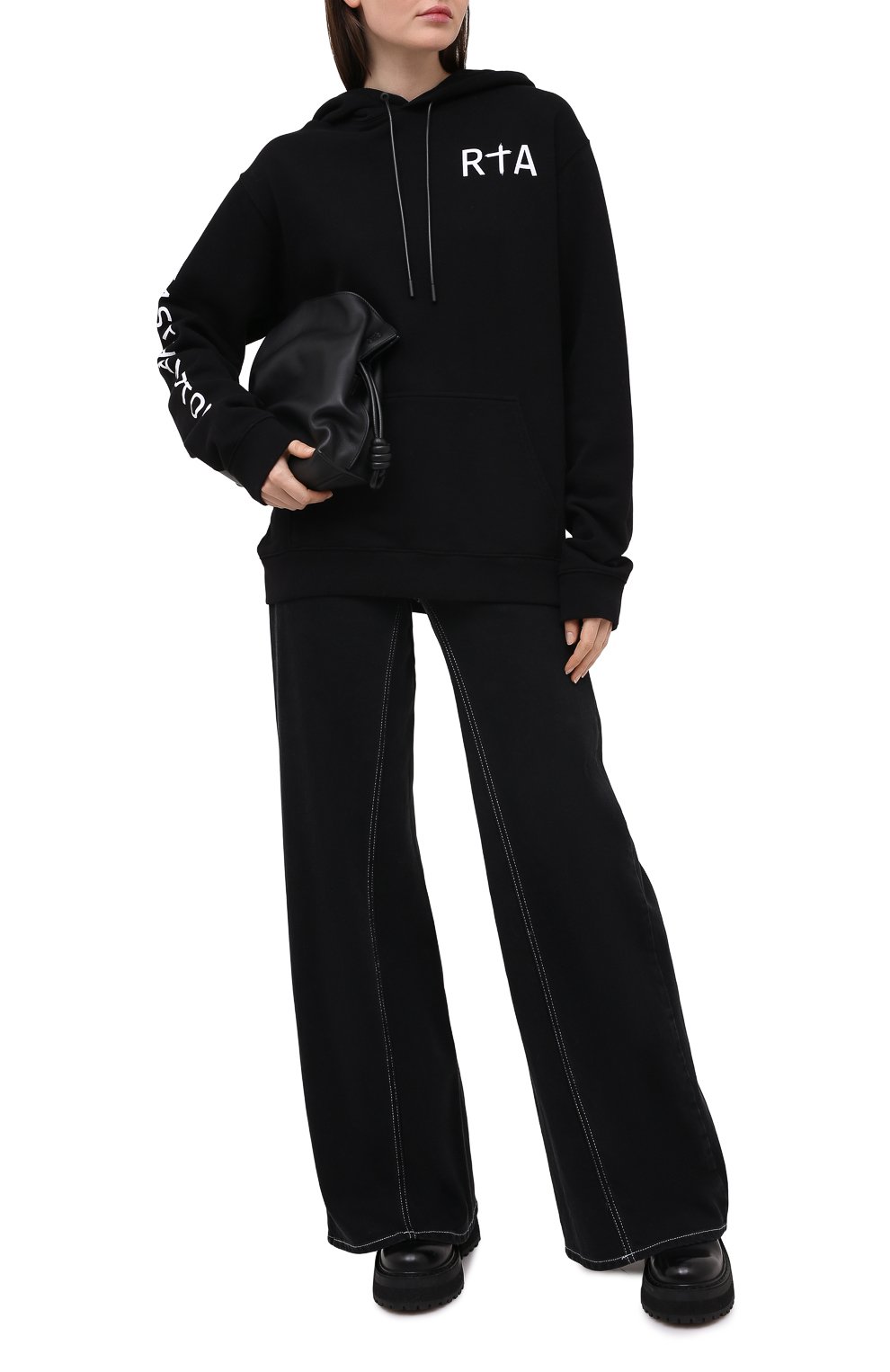 Хлопковое худи RTA, арт. WF0213-95BLK1, фото 2