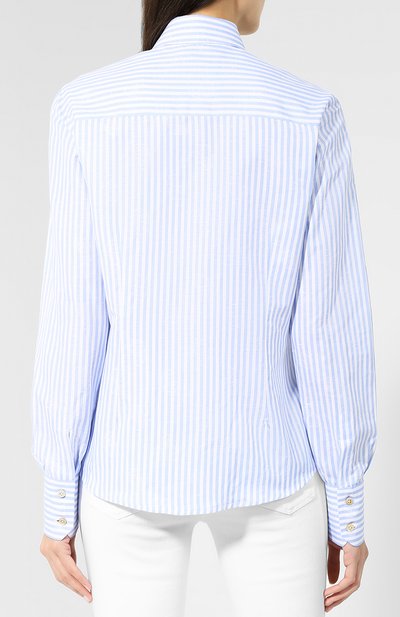 Рубашка из хлопка и льна KITON, арт. D40415H06350, фото 4
