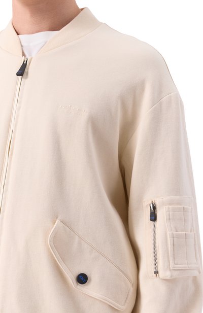 Бомбер из хлопка и шелка KITON кремового цвета по цене 246000 руб., арт. UMM062608, фото 5 Бомбер из хлопка и шелка KITON, арт. UMM062608, фото 5