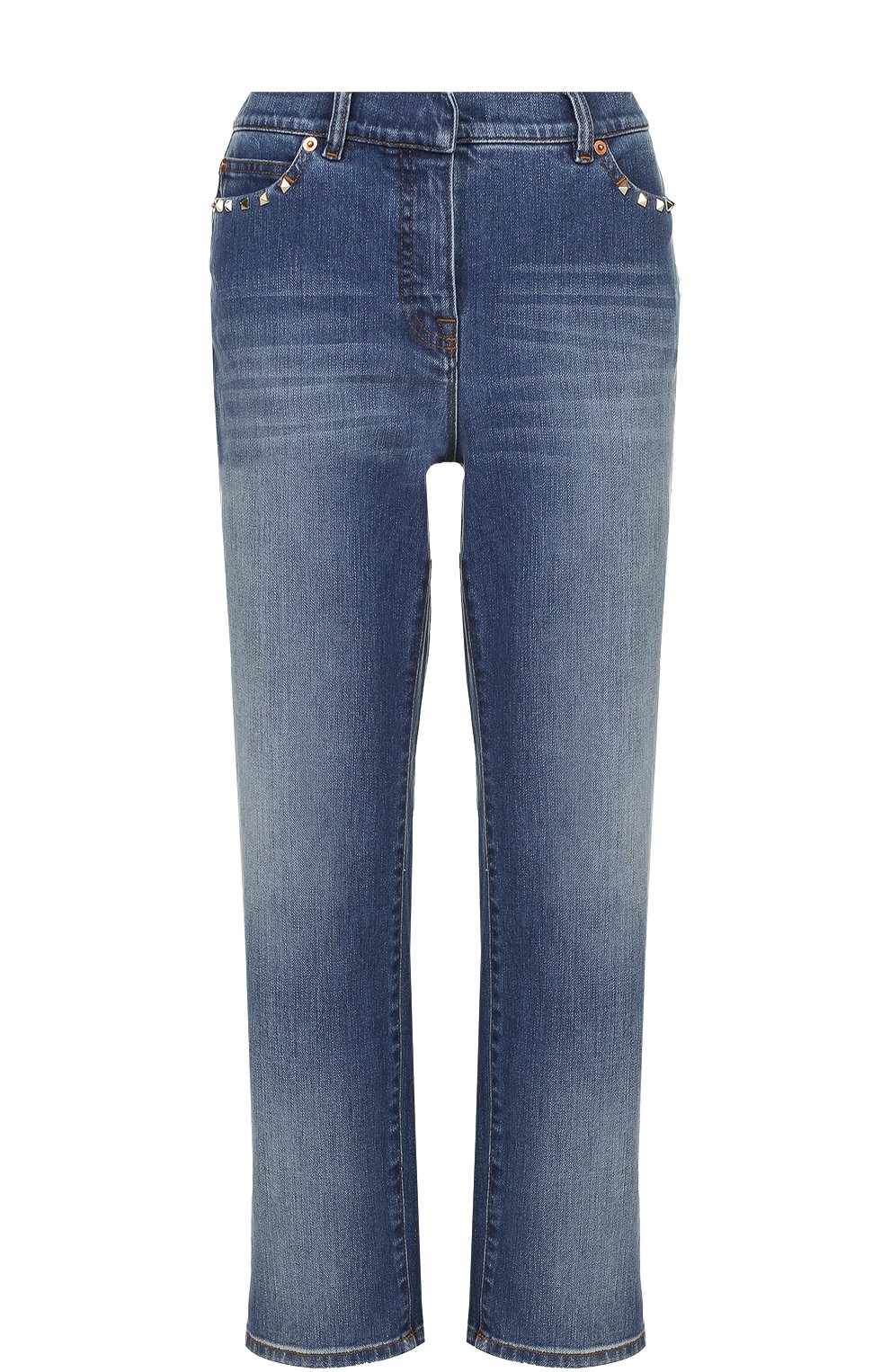 Укороченные расклешенные джинсы с шипами VALENTINO, арт. MB3DD03G/2PY, фото 1