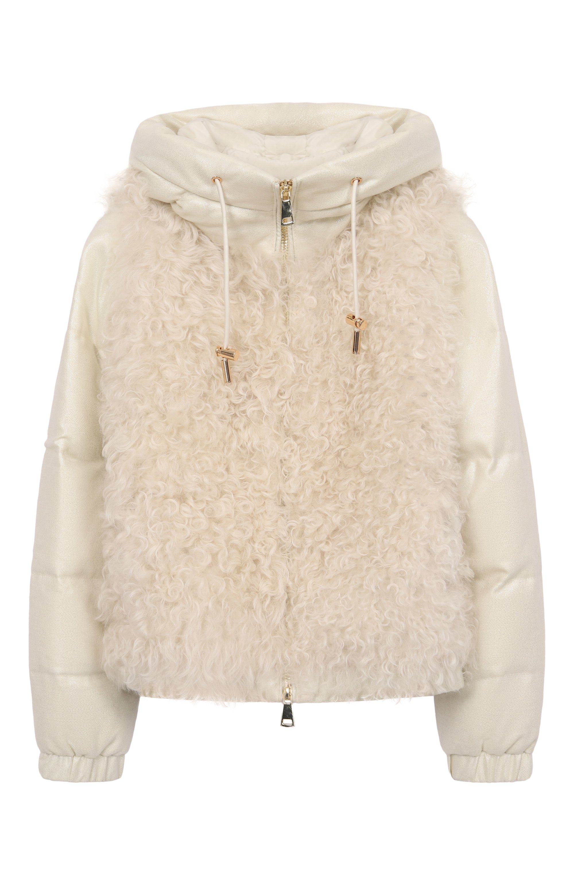 Пуховик с отделкой из овчины MANZONI24, арт. 25MB1588-MGE0ZEL, фото 1