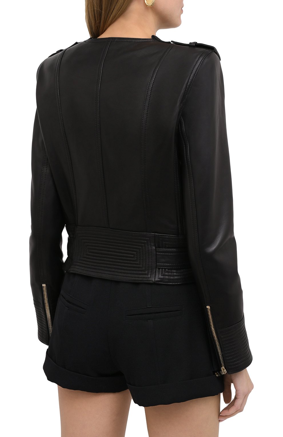Кожаная куртка BALMAIN черного цвета по цене 238500 руб., арт. UF18253/L025, фото 5 Кожаная куртка BALMAIN, арт. UF18253/L025, фото 5