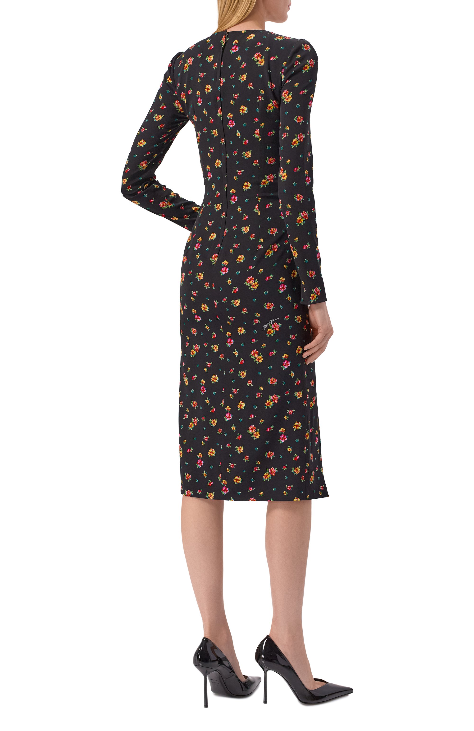 Шелковое платье DOLCE & GABBANA черного цвета по цене 363000 руб., арт. F60G7T/FSA8F, фото 3 Шелковое платье DOLCE & GABBANA, арт. F60G7T/FSA8F, фото 3