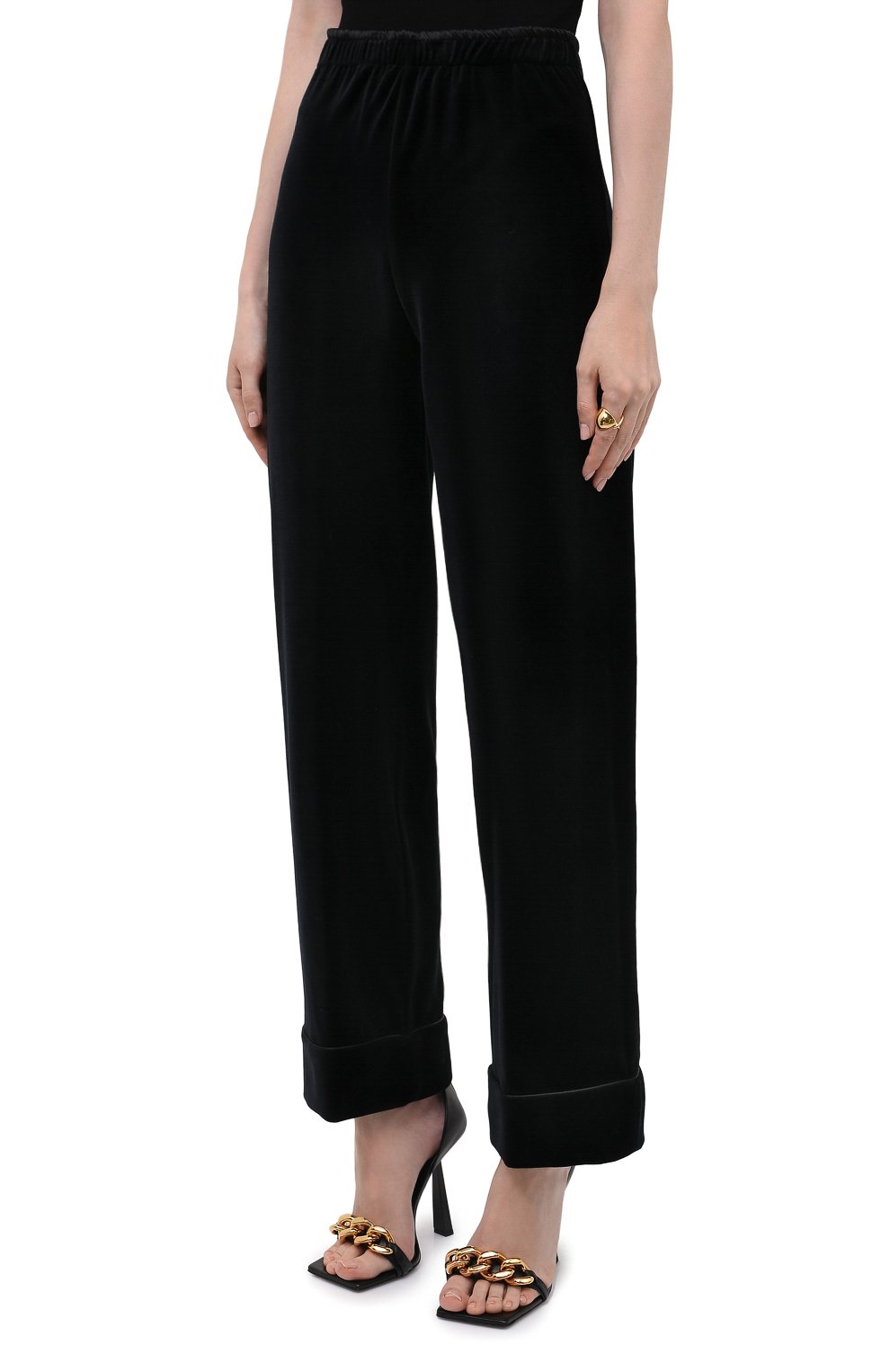 Хлопковые брюки ERMANNO SCERVINO черного цвета по цене 55750 руб., арт. D394P607IGS, фото 3 Хлопковые брюки ERMANNO SCERVINO, арт. D394P607IGS, фото 3