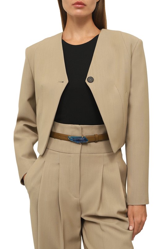 Кожаный ремень Alberta Ferretti Коричневый, фото 2