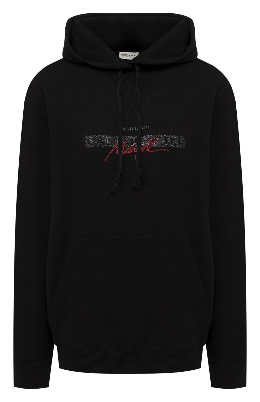 Хлопковое худи SAINT LAURENT красного цвета по цене 89600 руб., арт. 590388/YBM02, фото 1 Хлопковое худи SAINT LAURENT, арт. 590388/YBM02, фото 1