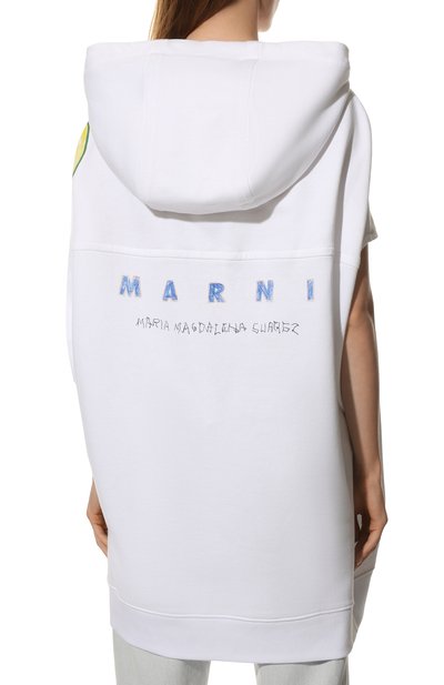 Хлопковое худи MARNI белого цвета по цене 76650 руб., арт. FLJE0154P1/USCS66, фото 4 Хлопковое худи MARNI, арт. FLJE0154P1/USCS66, фото 4