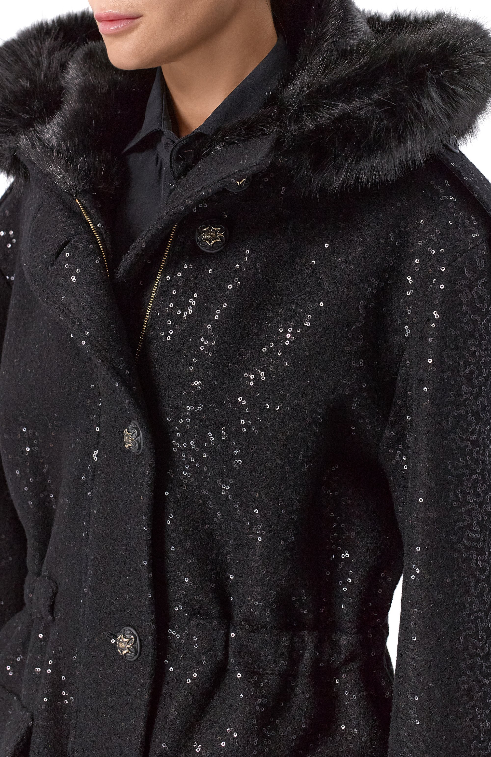 Парка с отделкой пайетками ELIE SAAB, арт. J0200NF25/PA012, фото 5