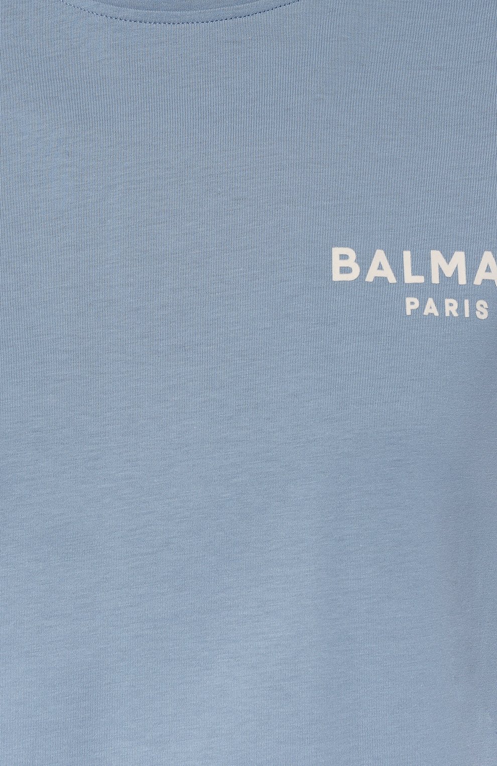 Хлопковая футболка BALMAIN голубого цвета по цене 35150 руб., арт. CF1EF010/BB01, фото 5 Хлопковая футболка BALMAIN, арт. CF1EF010/BB01, фото 5