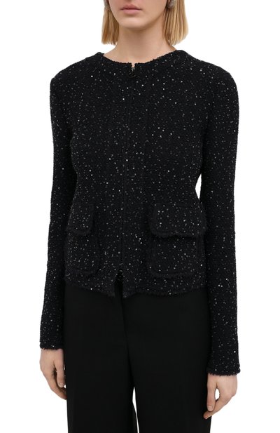 Жакет с пайетками GIORGIO ARMANI синего цвета по цене 198500 руб., арт. 6HAG57/AJSQZ, фото 3 Жакет с пайетками GIORGIO ARMANI, арт. 6HAG57/AJSQZ, фото 3