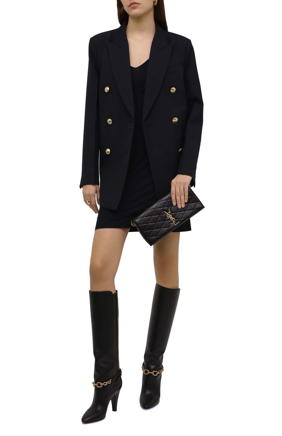 Кожаные сапоги le maillon 95 SAINT LAURENT, арт. 670254/2W700, фото 2