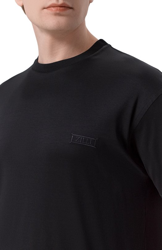 Хлопковая футболка Zilli TSR02AM0100VNI000 Чёрный  TSR02AM0100VNI000 Фото 5