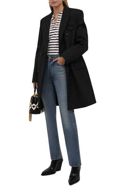 Хлопковый пуловер SAINT LAURENT кремового цвета по цене 83950 руб., арт. 662755/Y36GH, фото 2 Хлопковый пуловер SAINT LAURENT, арт. 662755/Y36GH, фото 2