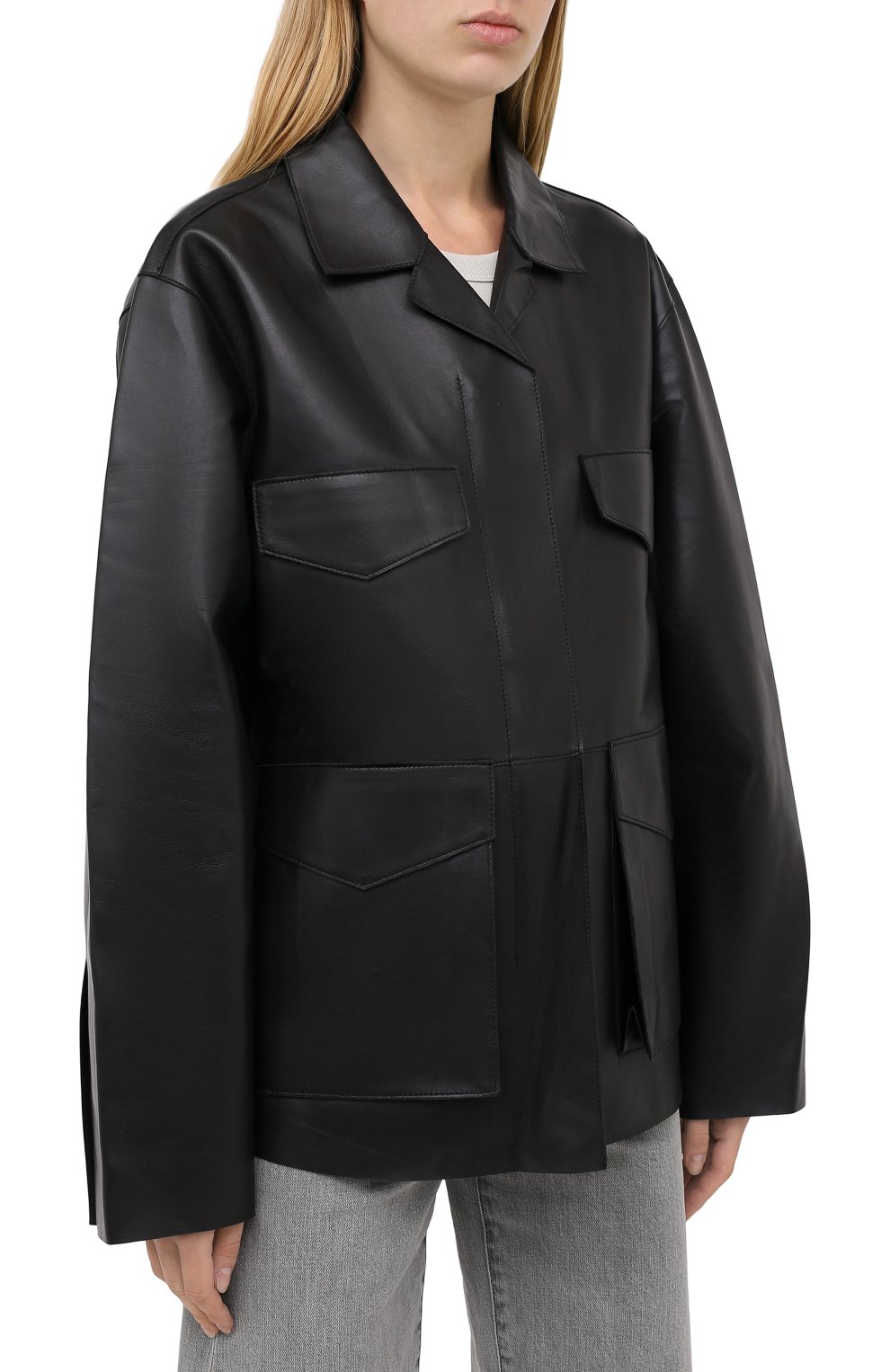 Кожаная куртка TOTEME, арт. AVIGN0N LEATHER JACKET 203-104-702, фото 3