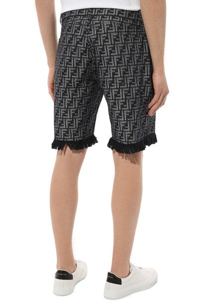 Хлопковые шорты FENDI темно-синего цвета по цене 107500 руб., арт. FLP307/AMZ3/F0ZNZ, фото 4 Хлопковые шорты FENDI, арт. FLP307/AMZ3/F0ZNZ, фото 4