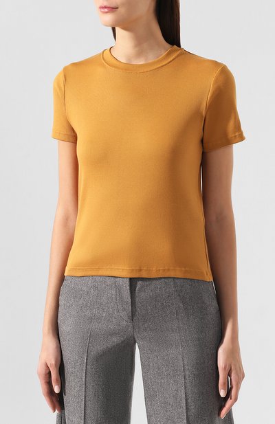 Хлопковая футболка MOUSSY желтого цвета по цене 6895 руб., арт. 025CSN80-1060, фото 3 Хлопковая футболка MOUSSY, арт. 025CSN80-1060, фото 3